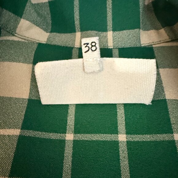 EUC $595 MM6 Maison Margiela Oversized Green Check Boxy Top IT 38 US 2 - Picture 10 of 14